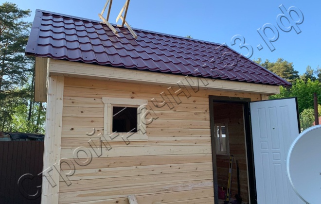 2 Брусовая баня  Б-13, 4х3м, 12 М², Ленинградская область, Выборгский район, г. Приморск (11)